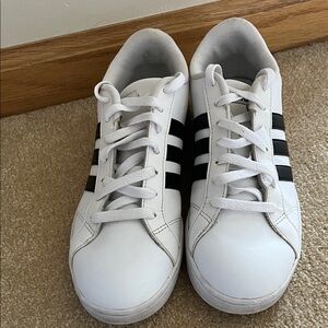 Adidas Classic White Sneakers with Black Stripes